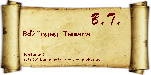 Bányay Tamara névjegykártya